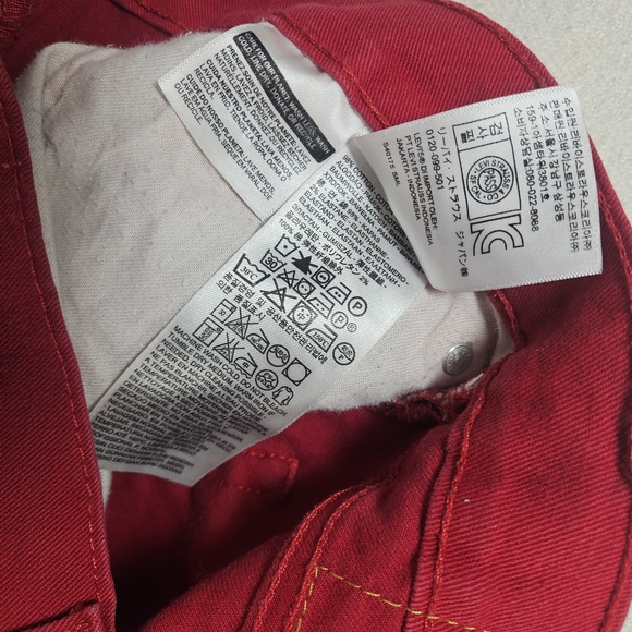 Levi’s 511 Slim 36x34 Red Stretch Jeans - Picture 7 of 7